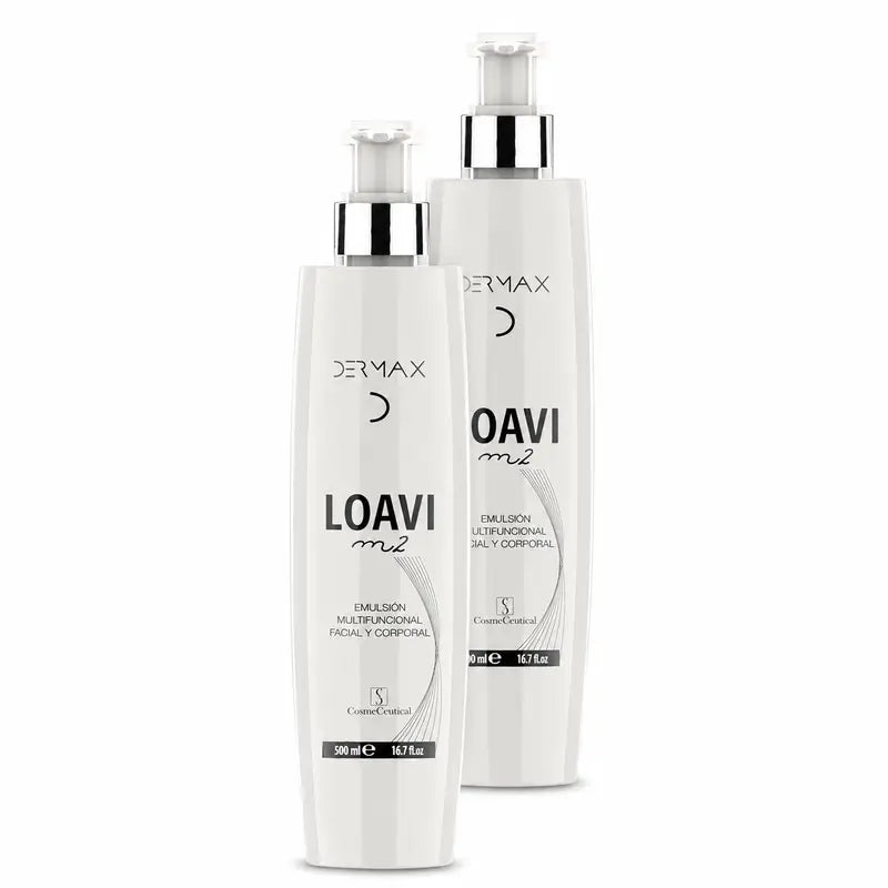 Dermax Loavi M2 Face and Body Emulsion, Pack of 2 x 500 ml