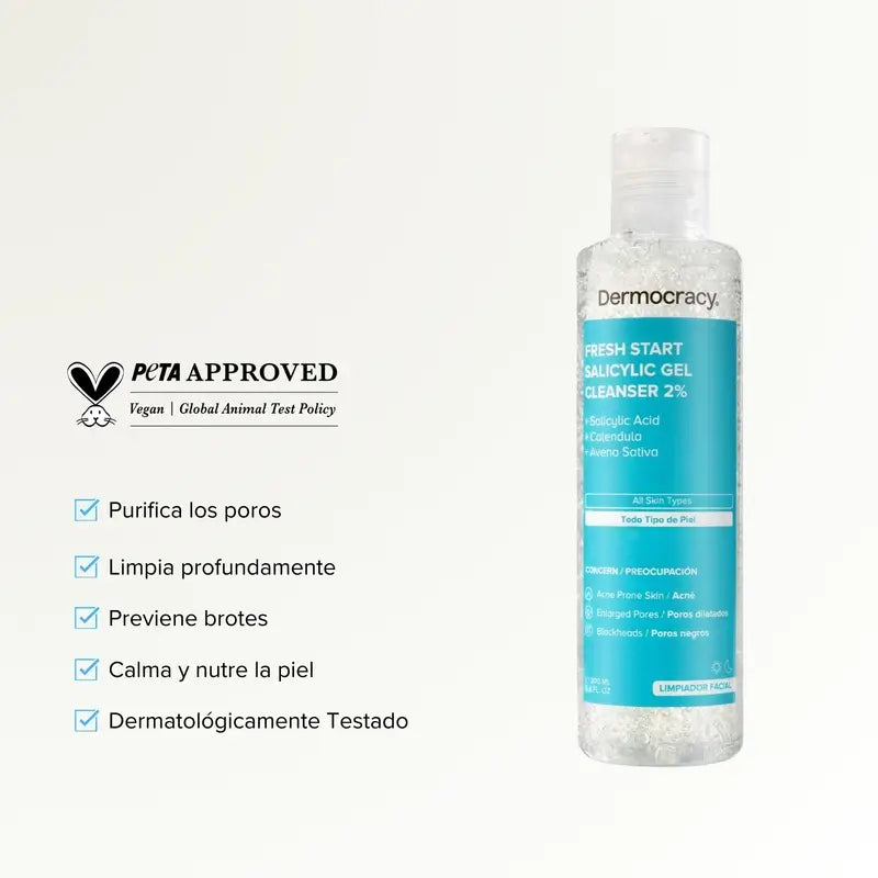 Dermocracy Fresh Start Salicylic Gel Cleanser 2%.