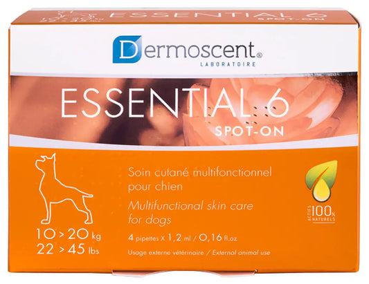 Dermoscent Essential 6 Dog Spot On10-20Kg 1,2 ml, 4 Pipettes