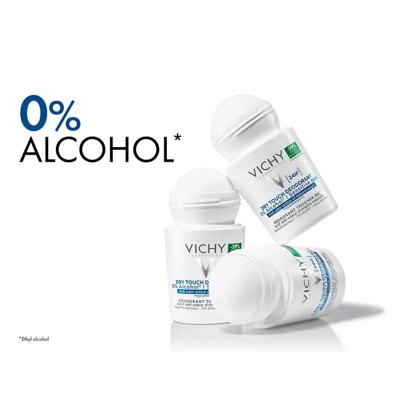Vichy Deodorant 24H Dry Touch Roll-On 0% Alcohol 50 ml