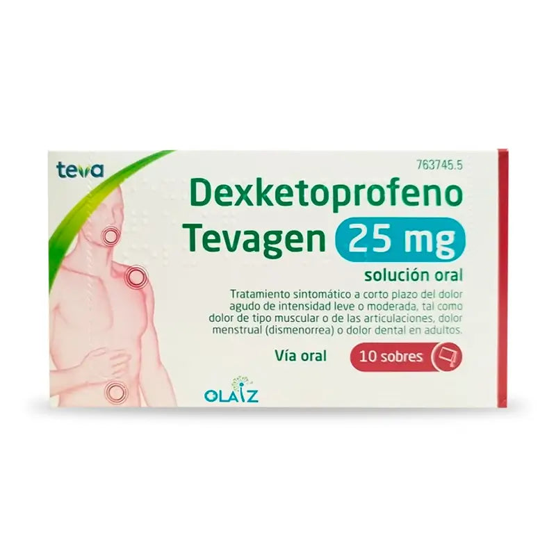 Dexketoprofen Tevagen 25 Mg , 10 sachets oral solution