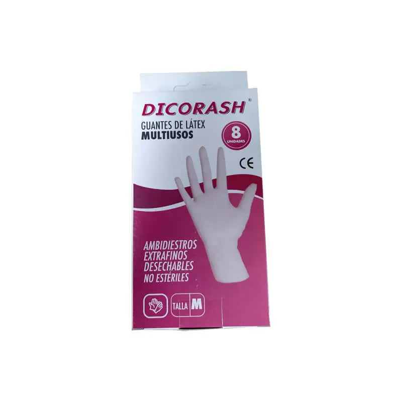 Discorash Multipurpose Latex Gloves Size M 8 units