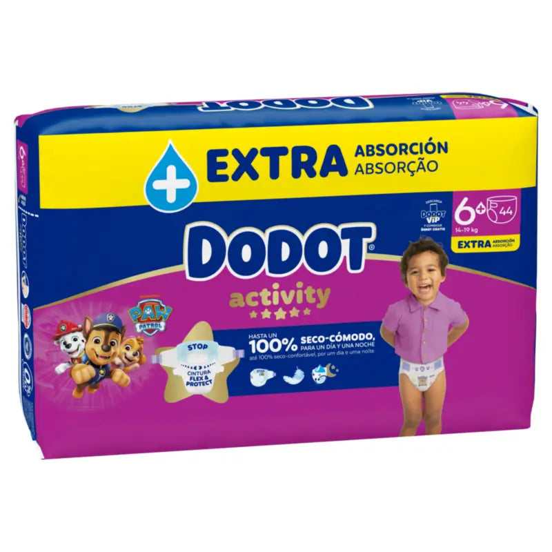 Dodot Activity Size 6+ (+14 kg), 44 Nappies