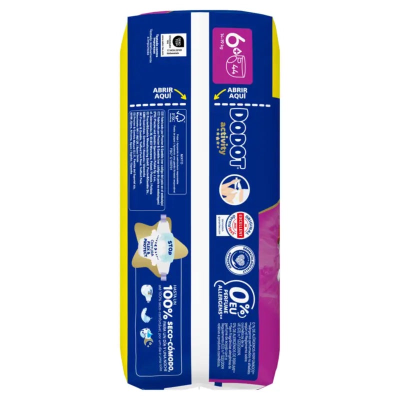 Dodot Activity Size 6+ (+14 kg), 44 Nappies