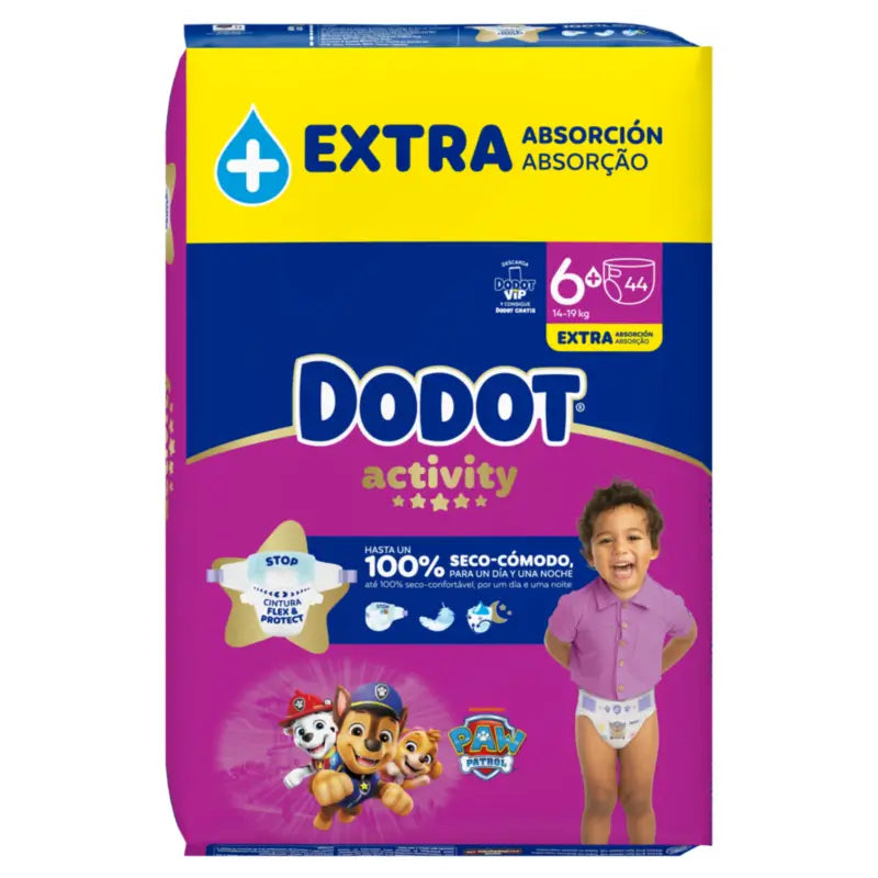 Dodot Activity Size 6+ (+14 kg), 44 Nappies