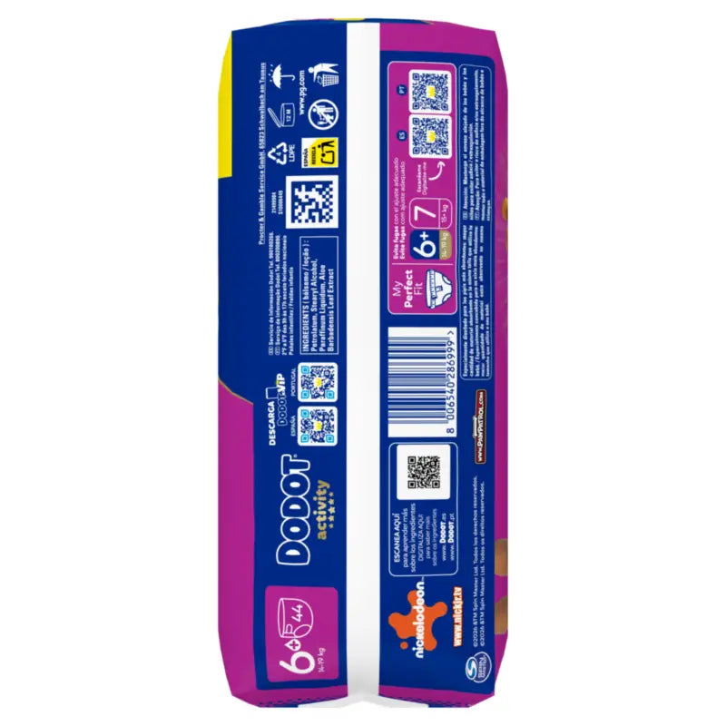 Dodot Activity Size 6+ (+14 kg), 44 Nappies
