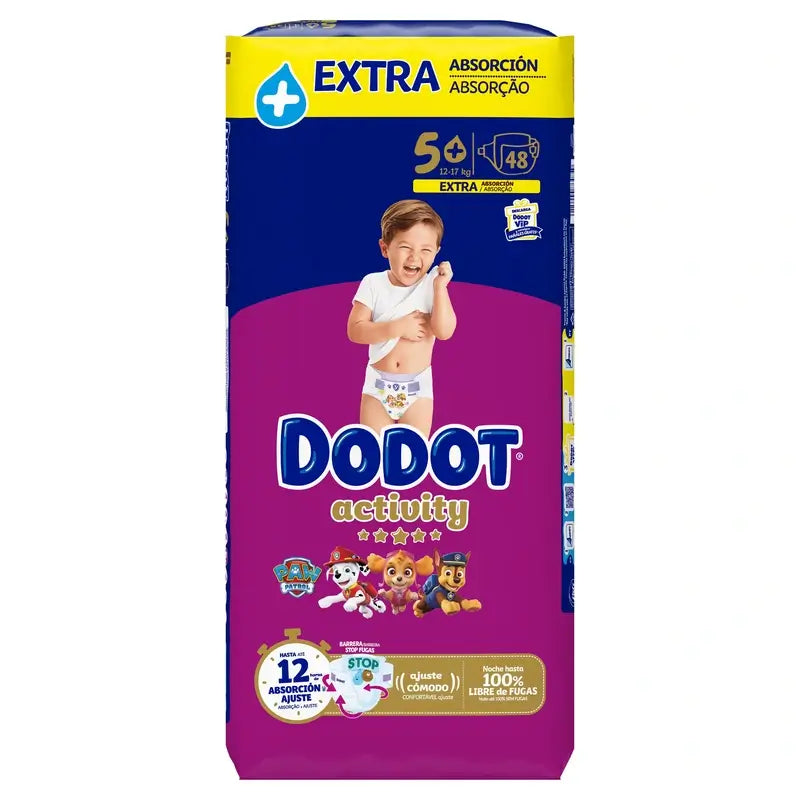 Dodot Activity Size 5+ Extra Jumbo (12-17 Kg), 48 Nappies