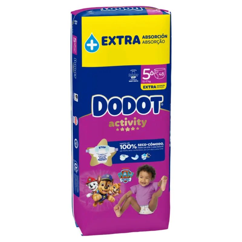 Dodot Activity Size 5+ Extra Jumbo (12-17 Kg), 48 Nappies