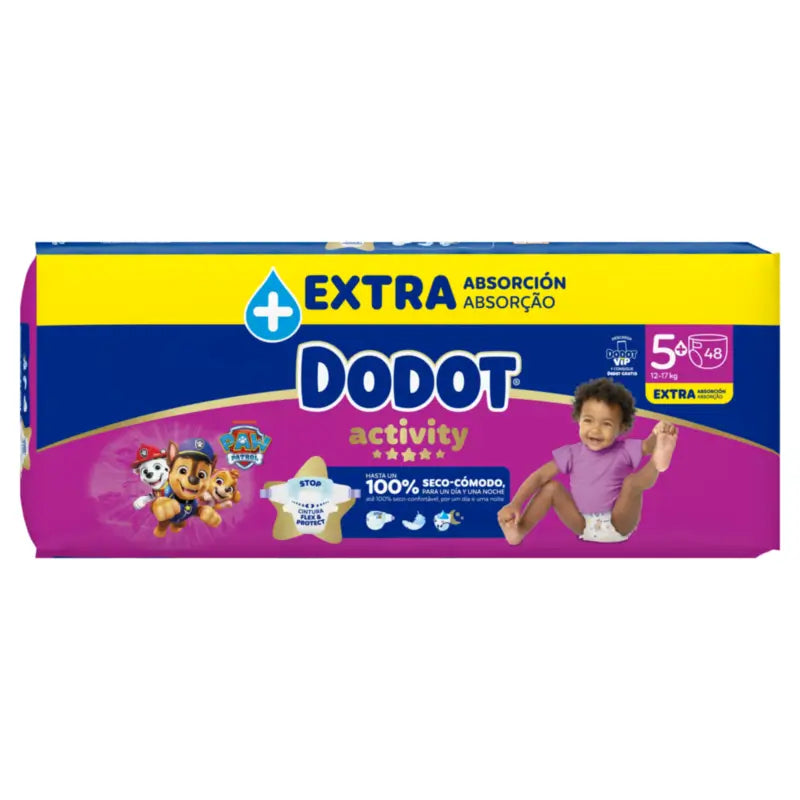 Dodot Activity Size 5+ Extra Jumbo (12-17 Kg), 48 Nappies