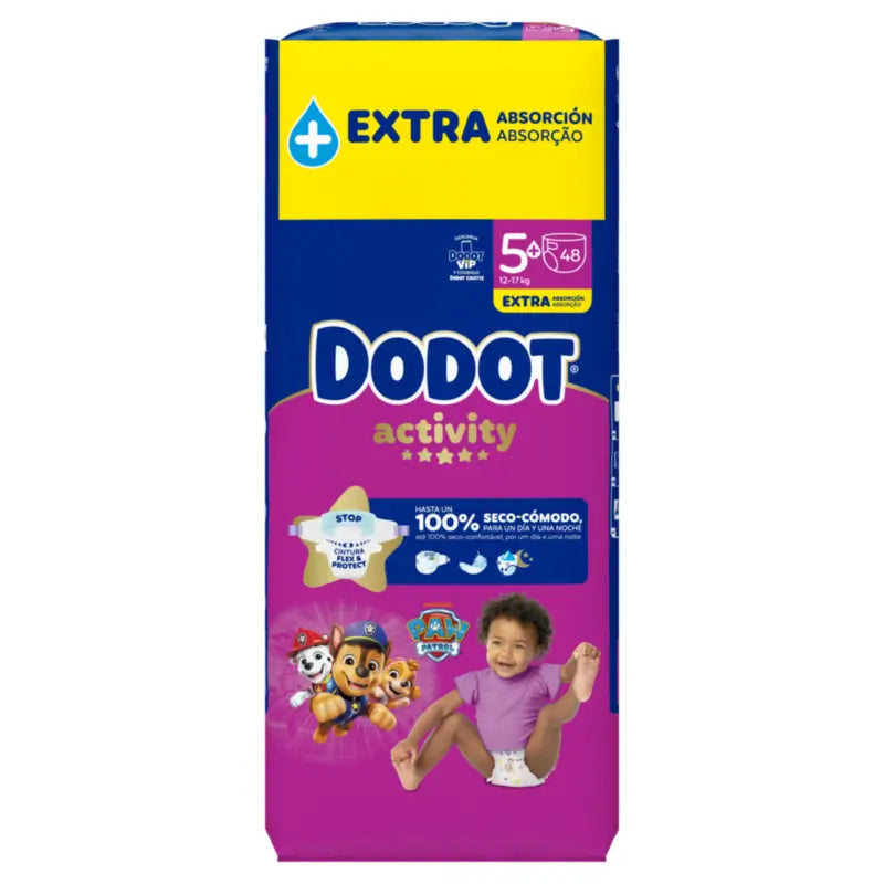 Dodot Activity Size 5+ Extra Jumbo (12-17 Kg), 48 Nappies