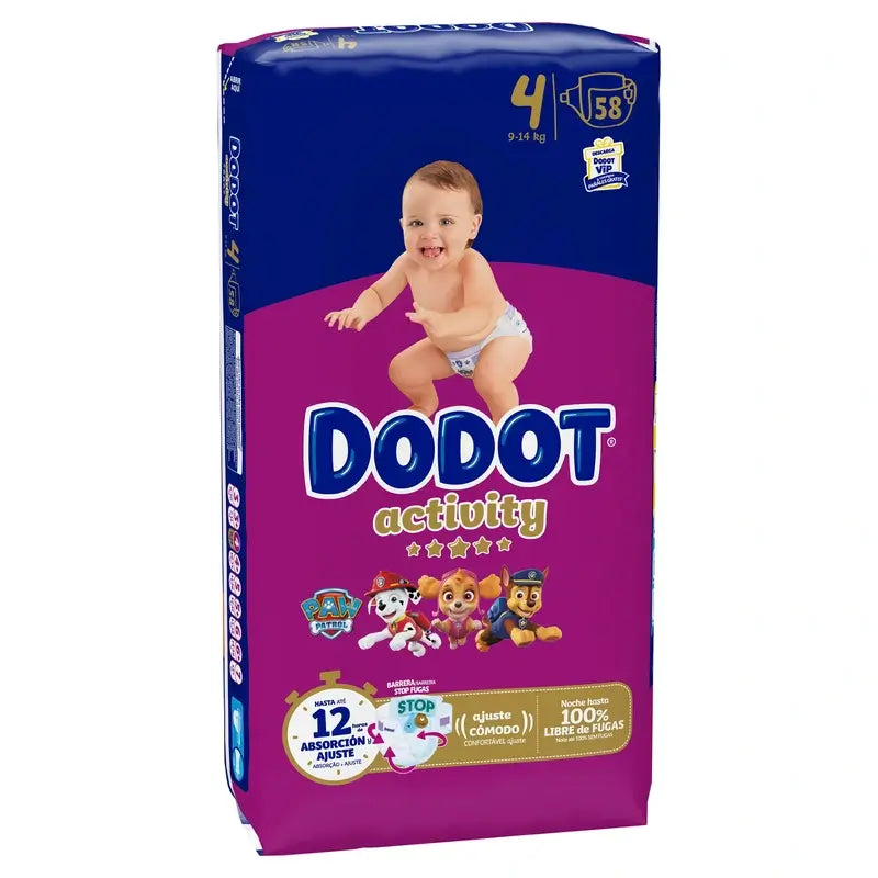 Dodot Activity Size 4, 58 Nappies