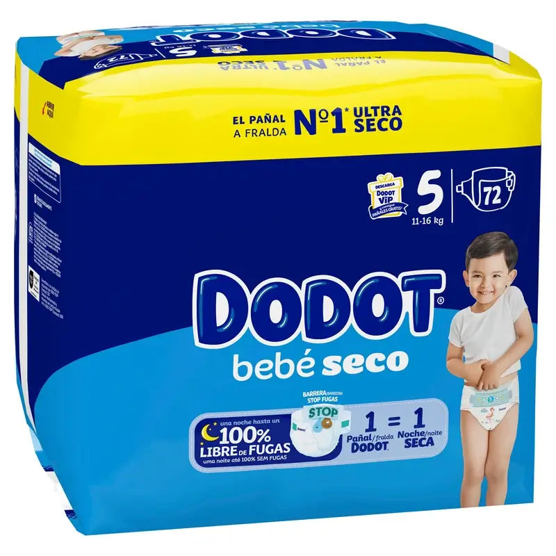 Dodot Baby Dry Size 5 (11-16 Kg), 72 Nappies