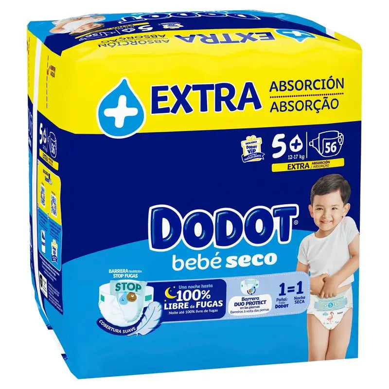 Dodot Baby Dry Baby Size 5 Extra Jumbo, 56 Nappies