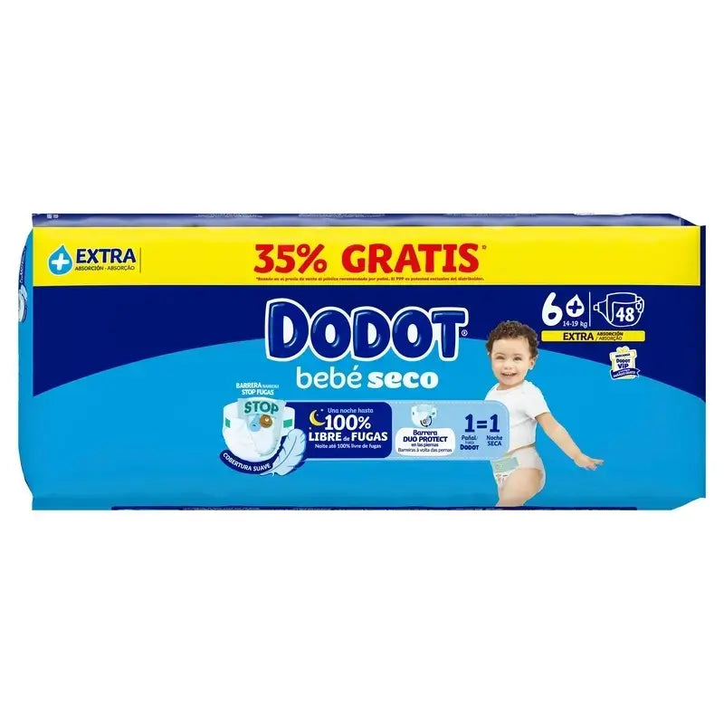 Dodot Baby Dry Size 6+ (+14 Kg), 2x48 Nappies