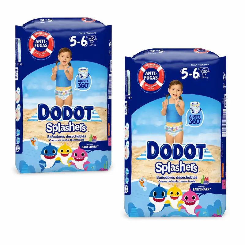 Dodot Splashers Water Nappies Size 5-6, Pack 2 x 10 Units