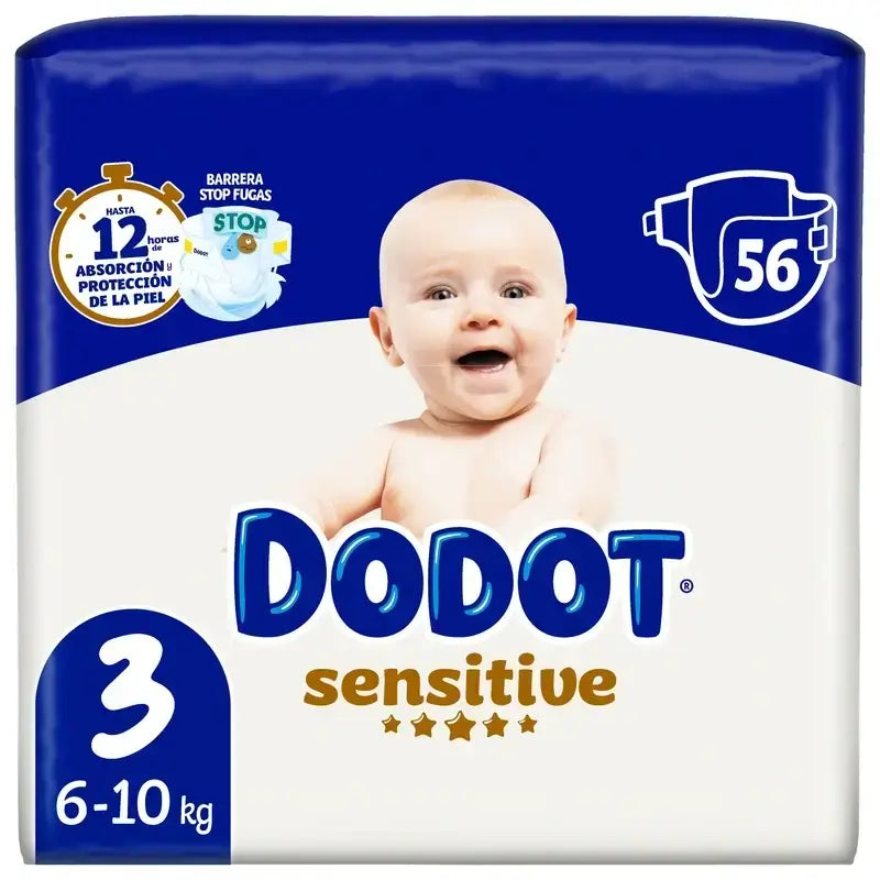 Dodot Sensitive Size 3 (6-10 Kg), 168 Nappies