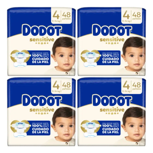 Dodot Sensitive Size 4 (9-14 Kg), 192 Nappies