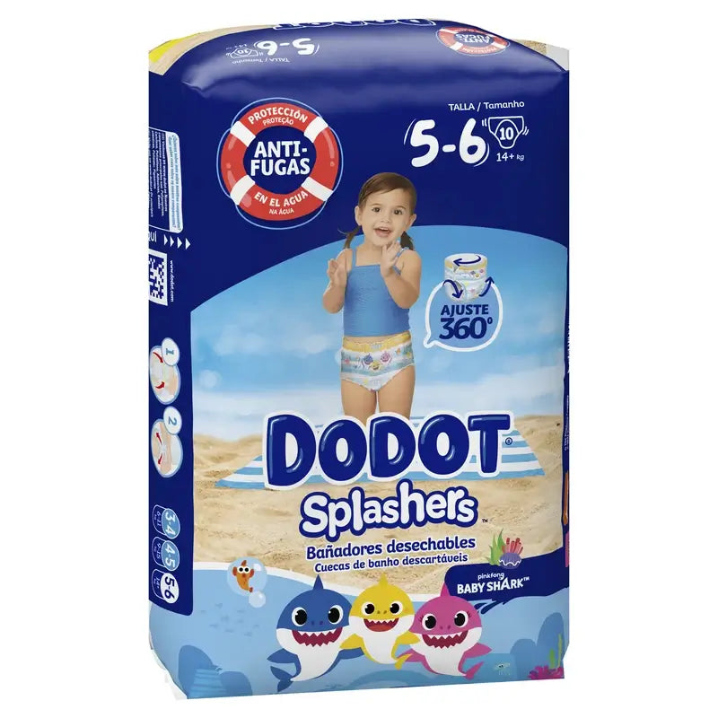 Dodot Splashers Water Nappies Size 5-6, 10 pcs.