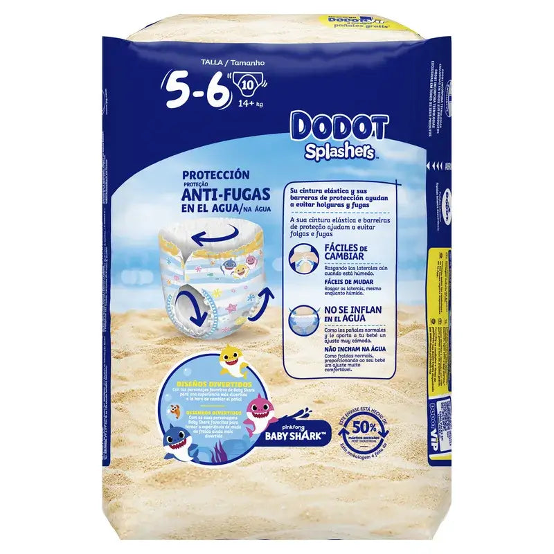 Dodot Splashers Water Nappies Size 5-6, 10 pcs.