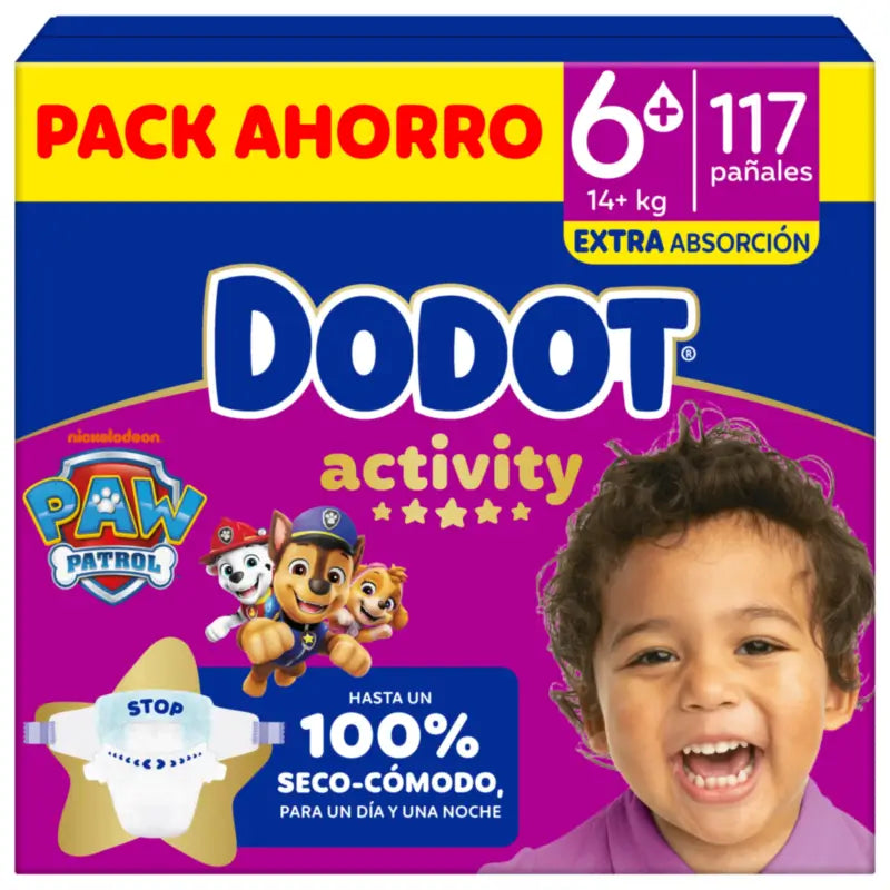 Dodot Activity Size 6+, 14kg-19kg, 117 Nappies