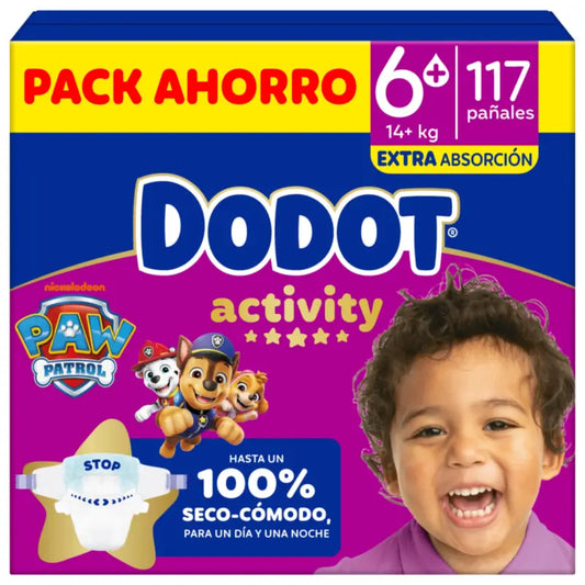 Dodot Activity Size 6+, 14kg-19kg, 117 Nappies