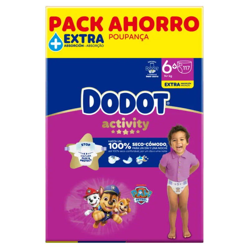 Dodot Activity Size 6+, 14kg-19kg, 117 Nappies