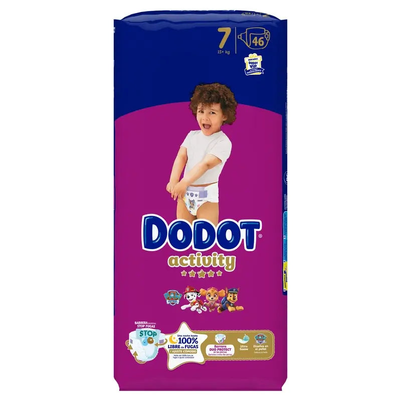 Dodot Activity Size 7, 15kg+, 46 Nappies