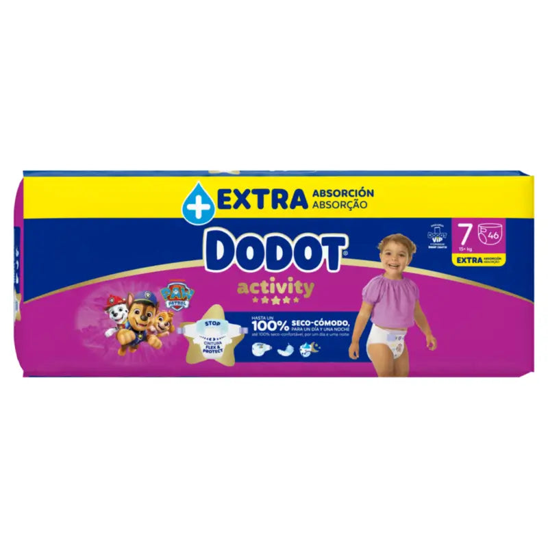 Dodot Activity Size 7, 15kg+, 46 Nappies