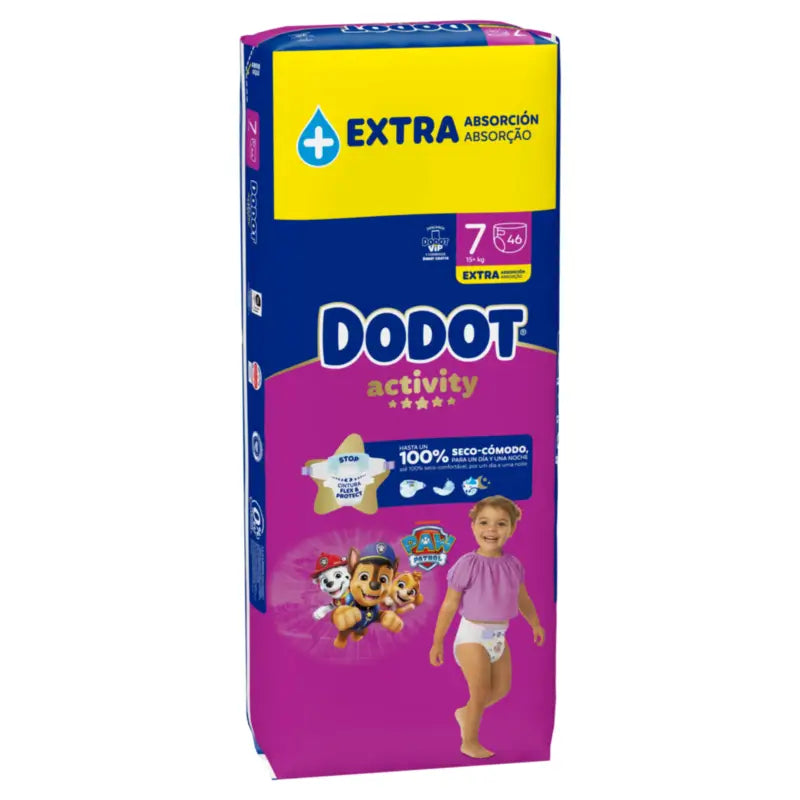 Dodot Activity Size 7, 15kg+, 46 Nappies