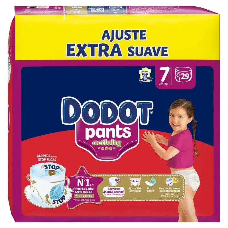Dodot Activity Pants Nappy Pants Size 7, 15kg+, 29 Nappies