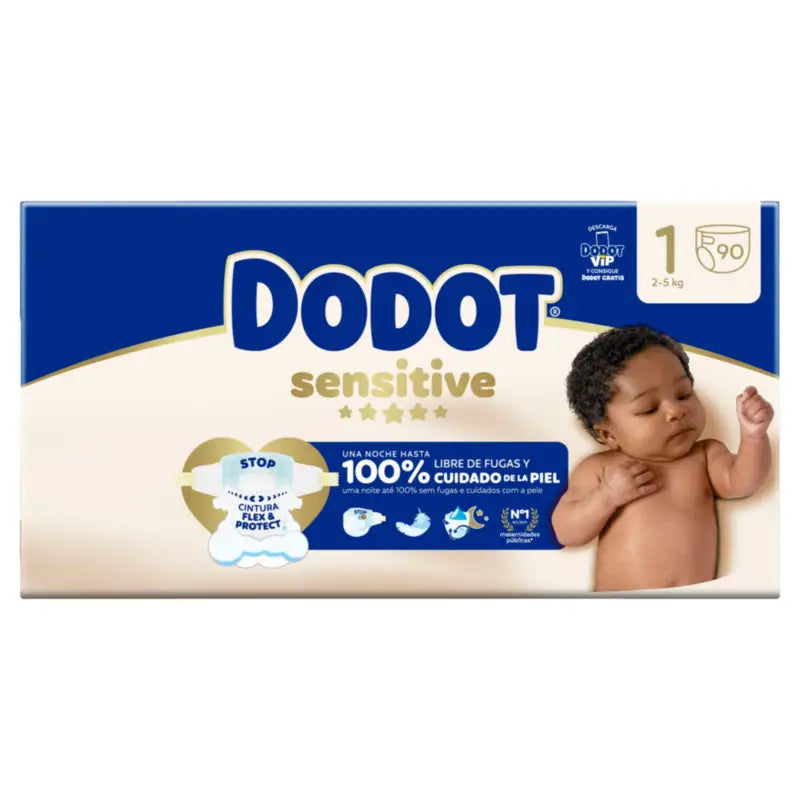 Dodot Sensitive Size 1, 2kg-5kg, 90 Nappies