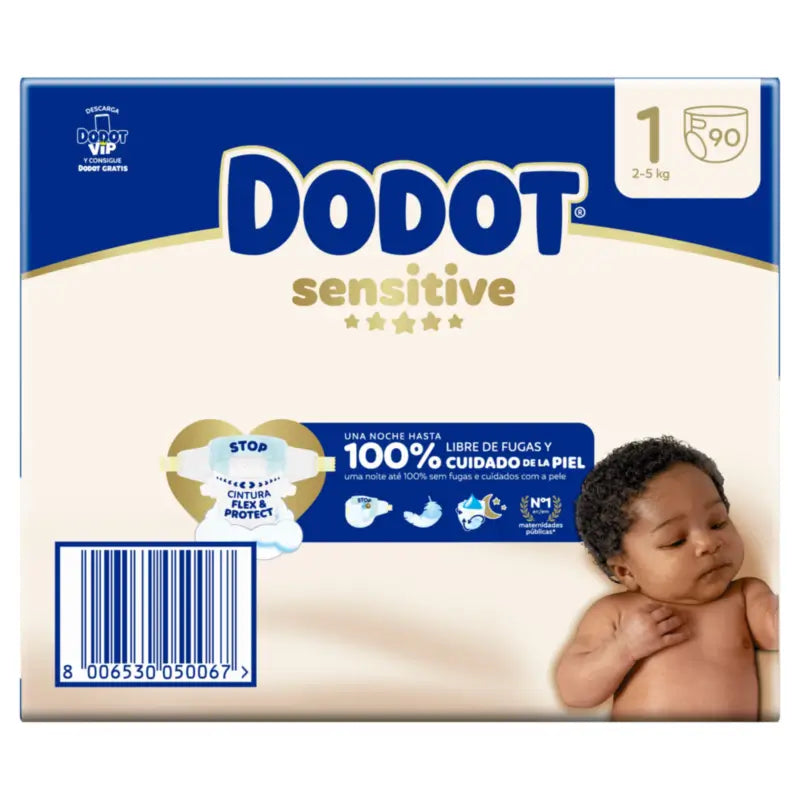 Dodot Sensitive Size 1, 2kg-5kg, 90 Nappies