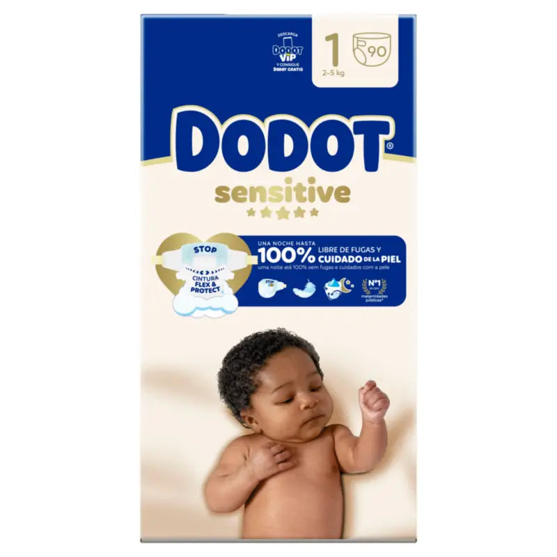 Dodot Sensitive Size 1, 2kg-5kg, 90 Nappies