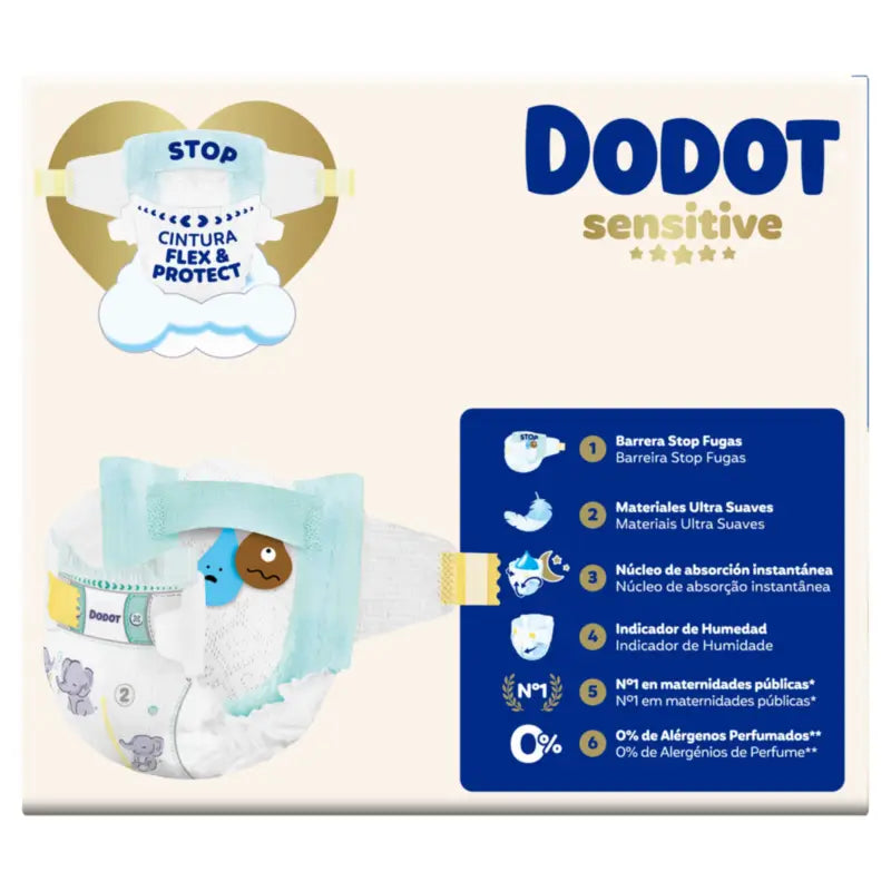 Dodot Sensitive Size 2, 4kg-8kg, 88 Nappies