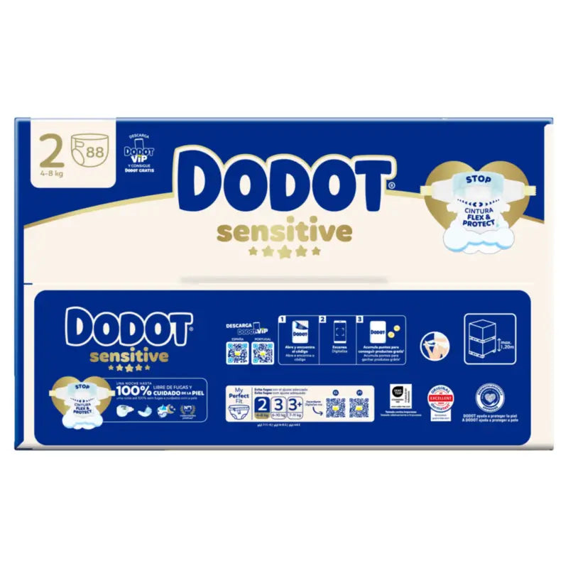 Dodot Sensitive Size 2, 4kg-8kg, 88 Nappies