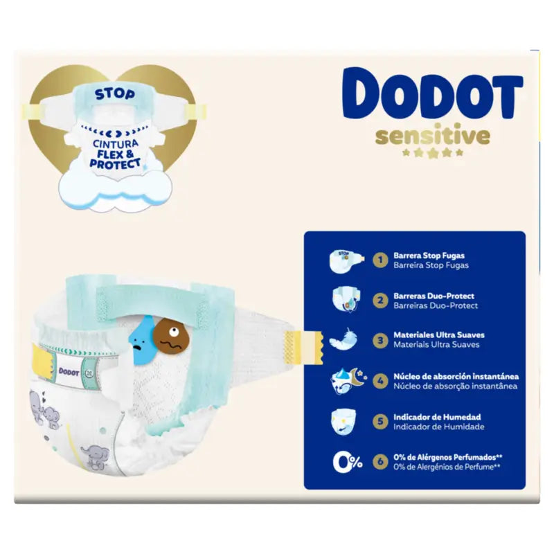 Dodot Sensitive Size 3, 6kg-10kg, 78 Nappies