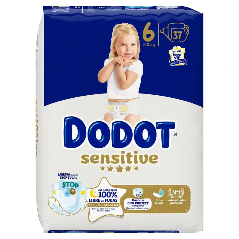 Dodot Sensitive Size 6, >13kg, 37 Nappies