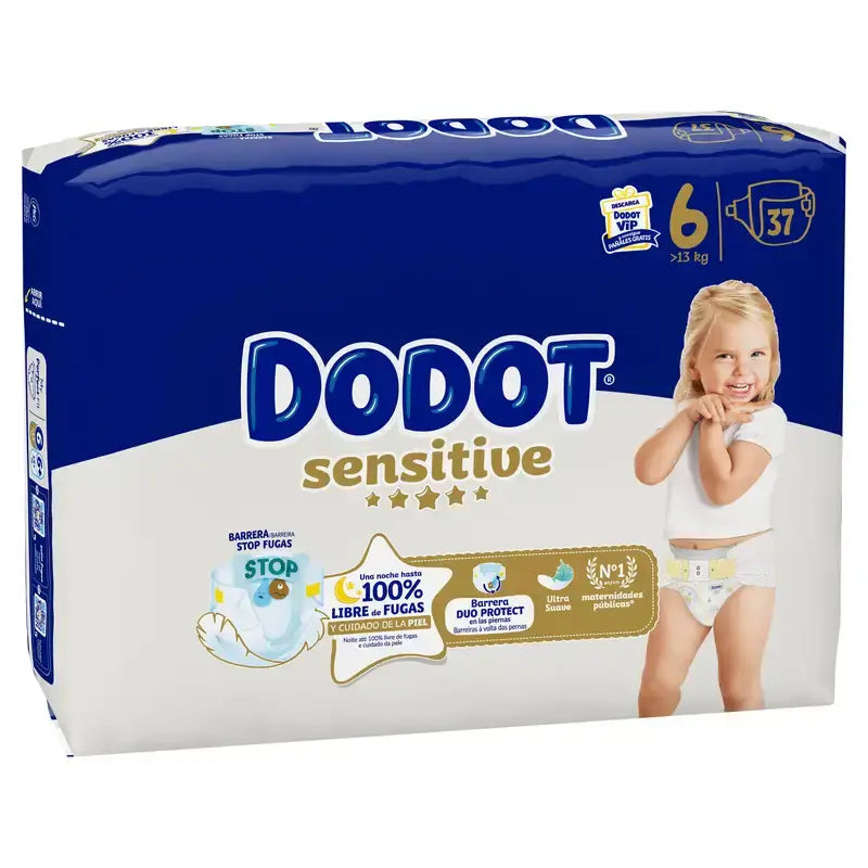 Dodot Sensitive Size 6, >13kg, 37 Nappies