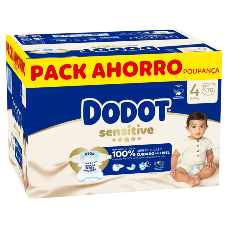Dodot Sensitive Box Size 4, 2x70 Nappies