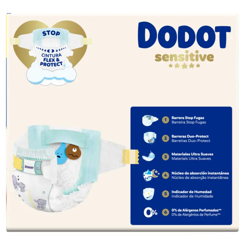 Dodot Sensitive Box Size 4, 2x70 Nappies