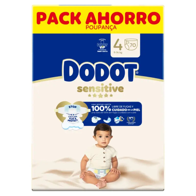 Dodot Sensitive Box Size 4, 2x70 Nappies