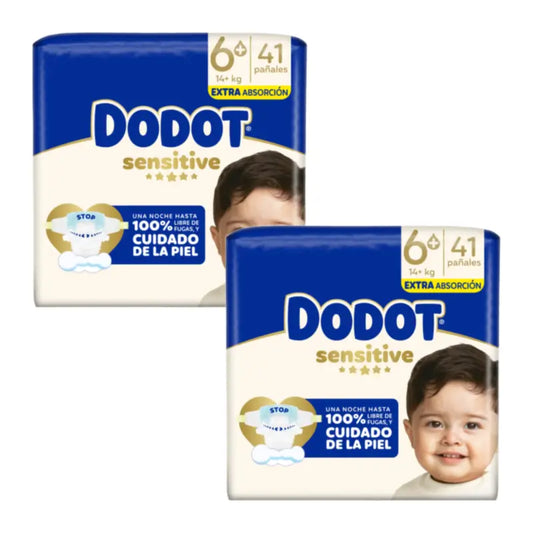 Dodot Sensitive Size 6 Extra-Jumbo, Pack 2 x 41 Nappies
