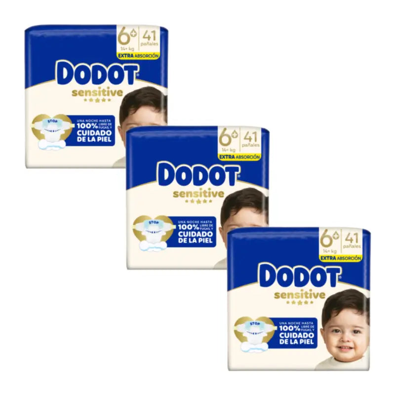 Dodot Sensitive Size 6 Extra-Jumbo, 3 x 41 Nappies