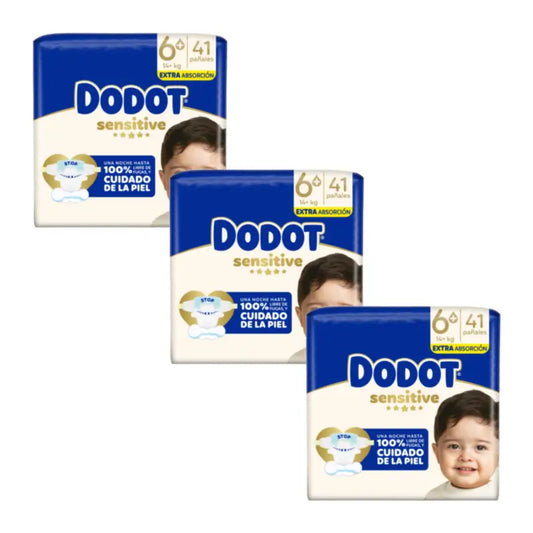 Dodot Sensitive Size 6 Extra-Jumbo, 3 x 41 Nappies
