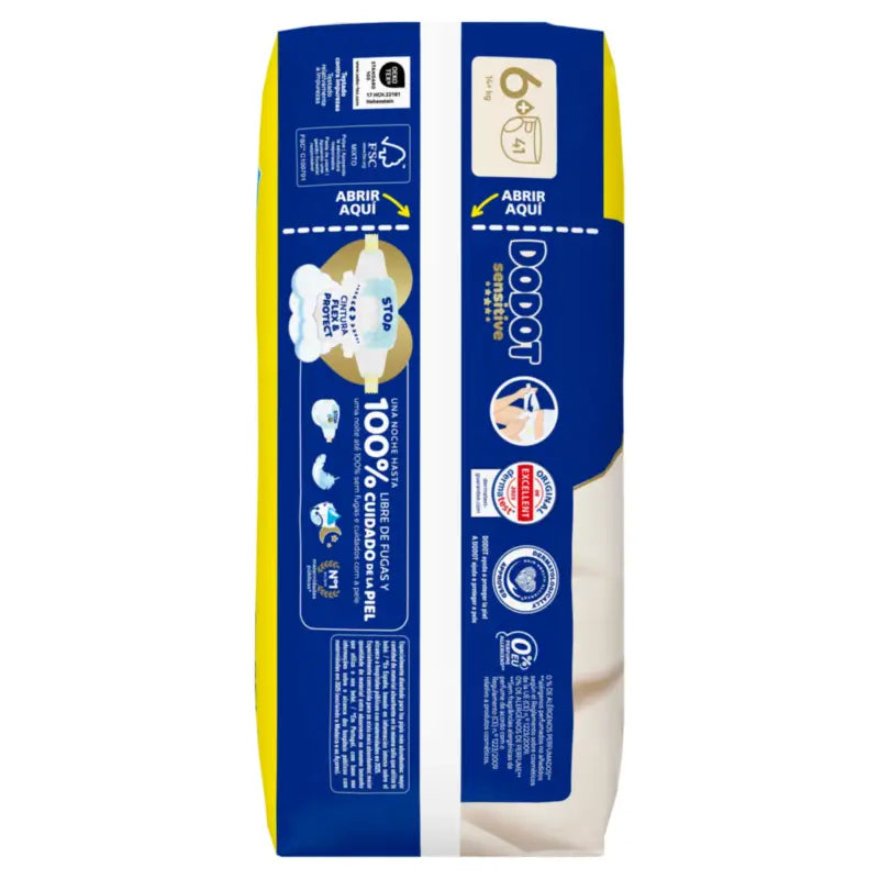 Dodot Sensitive Size 6, 41 Nappies