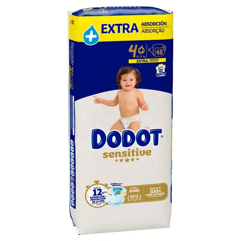 Dodot Sensitive Nappies Extra Absorbency 10-15 kg Size 4+, 96 pcs. + Dodot Pure Aqua 288 Wipes