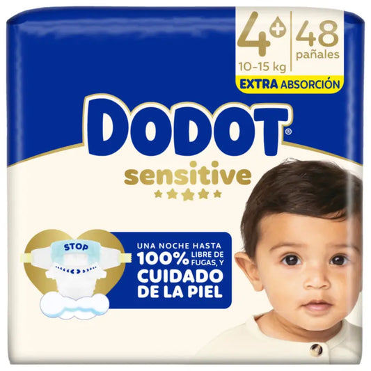 Dodot Sensitive Nappies Extra Absorbency 10-15 kg Size 4+, 48 Pcs.