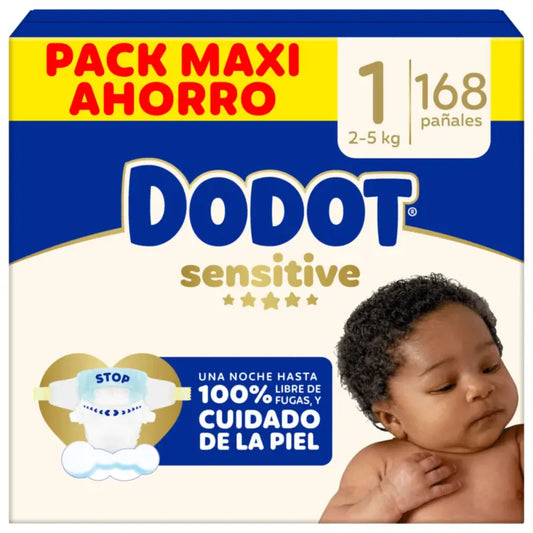 Dodot Sensitive Size 1, Nappies, 2Kg-5Kg , 168 pcs