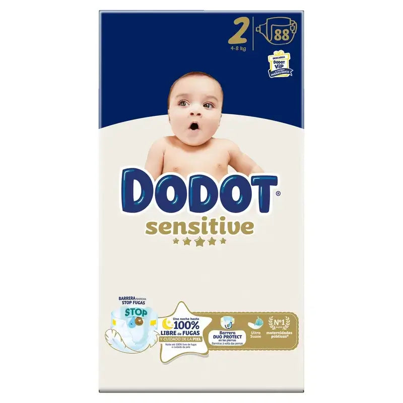 Dodot Sensitive Size 2, 4kg-8kg, 176 Nappies + Dodot Pure Aqua 288 Wipes