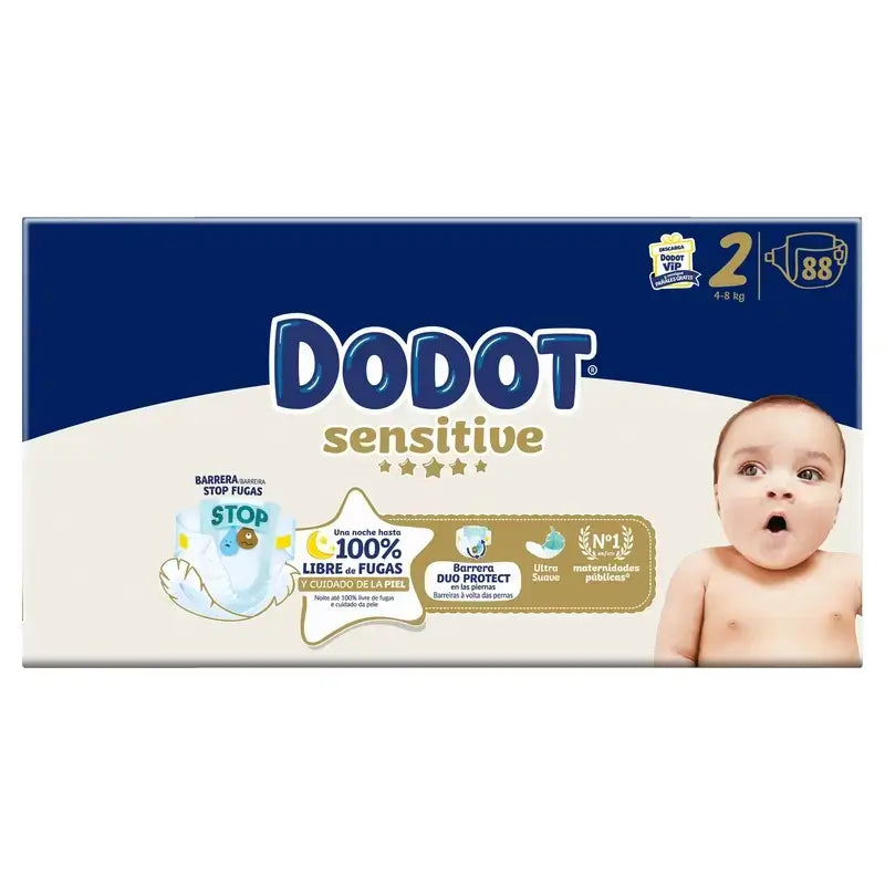 Dodot Sensitive Size 2, 4kg-8kg, 176 Nappies + Dodot Pure Aqua 288 Wipes